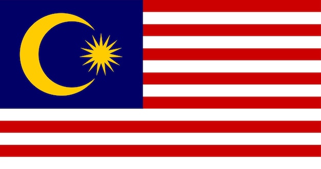 Vettore bandiera della malesia nel vettore