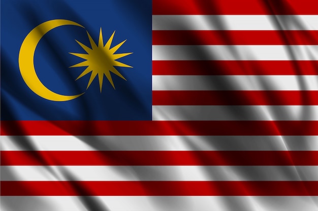 Malaysia flag waving silk background template