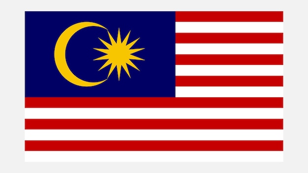 Vector malaysia flag with original color