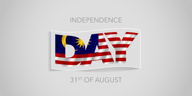 Malaysia happy independence day vector banner greeting card