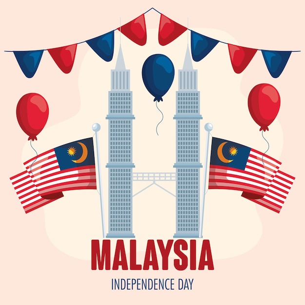 Vector malaysia independence celebration