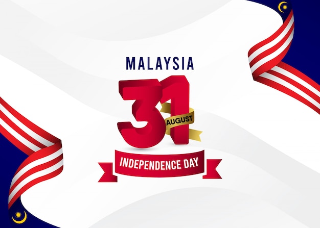 말레이시아 독립 기념일 템플릿입니다. 배너 디자인; 인사말 카드 또는 인쇄.