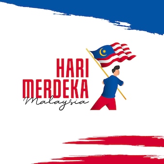 Modello di banner per il giorno dell'indipendenza della malesia