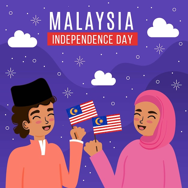 Concetto di festa dell'indipendenza della malesia