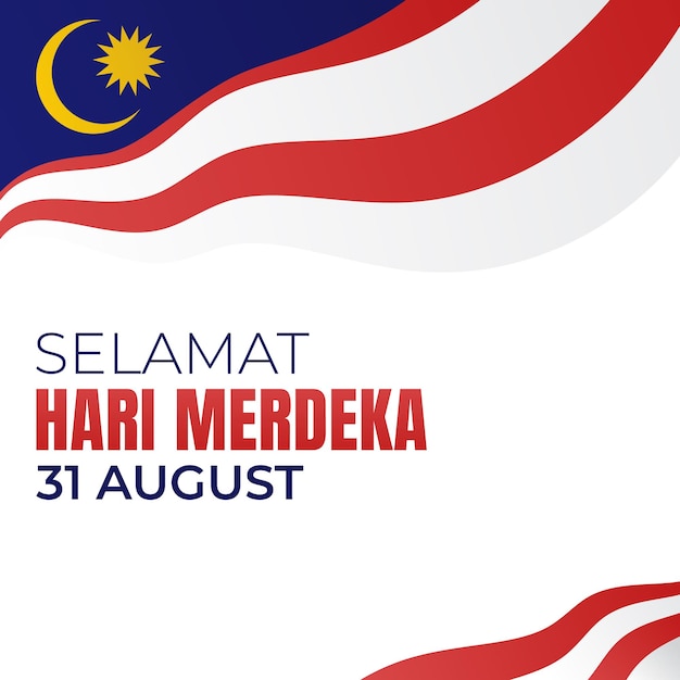 Шаблон дня независимости малайзии. дизайн баннеров, поздравительных открыток, плакатов