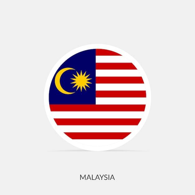 Vector malaysia round flag icon with shadow