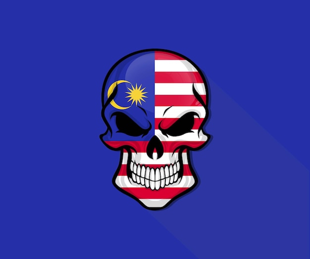 Malaysia skull pride flag icon