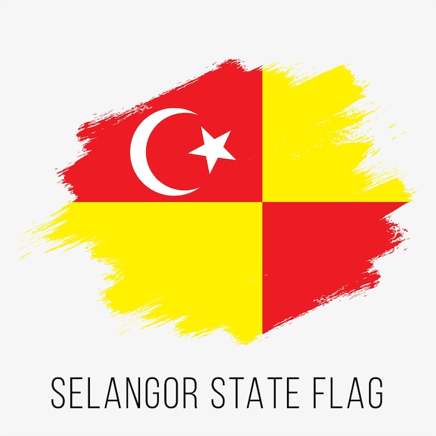 Malaysia State Selangor Vector Flag Design Template Selangor Flag for Independence Day