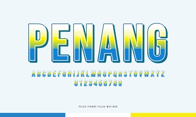 Malaysia states penang font design