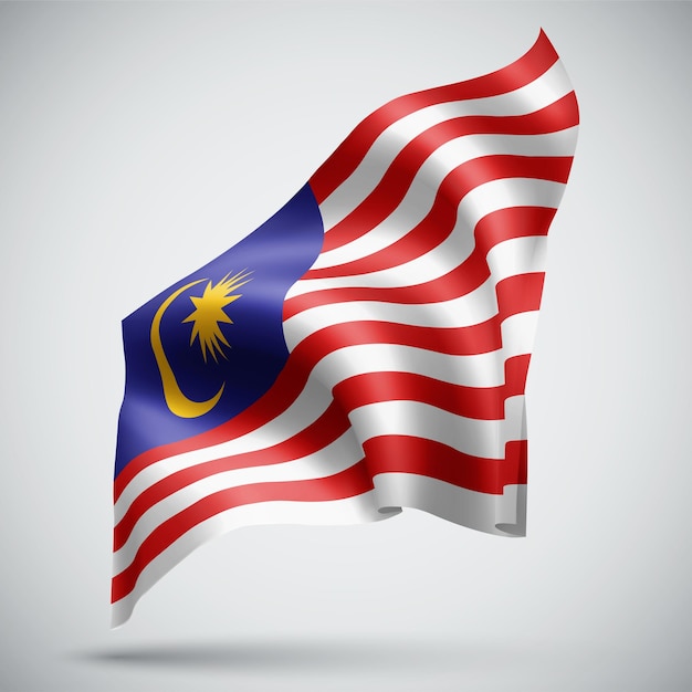 Malaysia, vector 3d flag isolated on white background