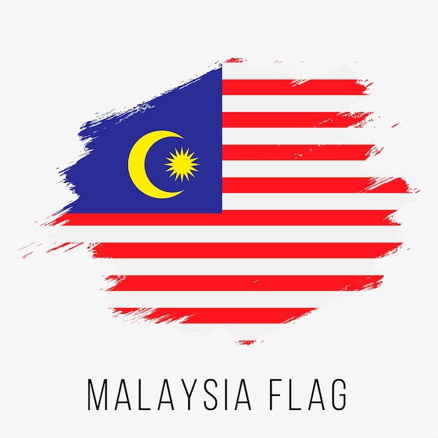 Векторный Флаг Малайзии Флаг Малайзии на День Независимости Гранж Флаг Малайзии Флаг Малайзии