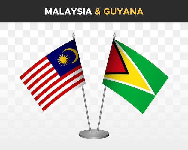 Malaysia vs XXXXX desk flags mockup isolated on white 3d vector illustration table flags