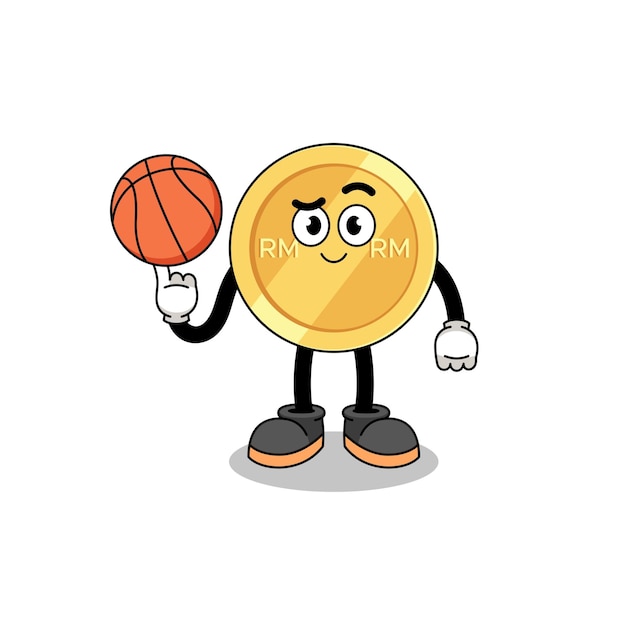 Malaysian ringgit illustration as a basketball player