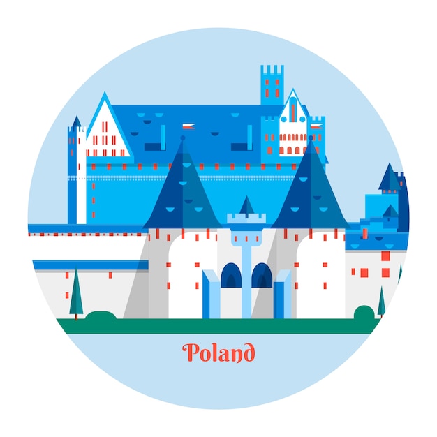 폴란드에서 Malbork 성 여행 폴란드 랜드 마크 아이콘입니다.