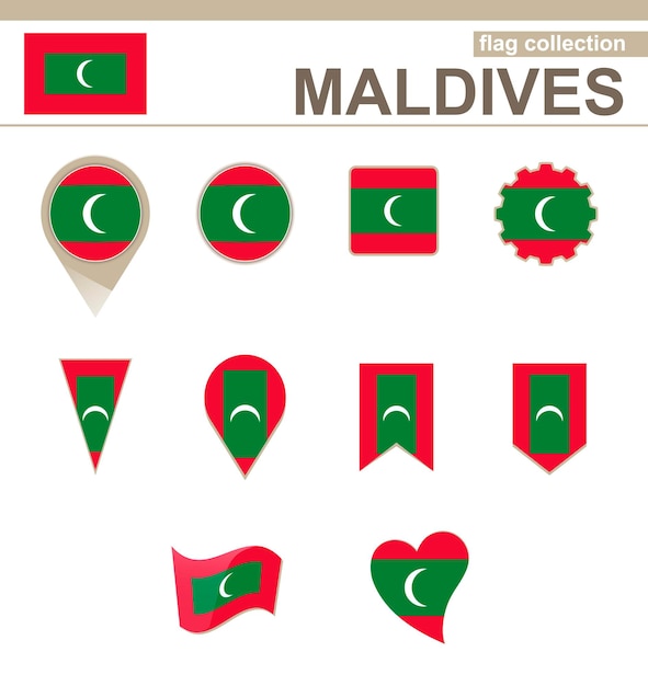 Maldiven vlag collectie, 12 versies