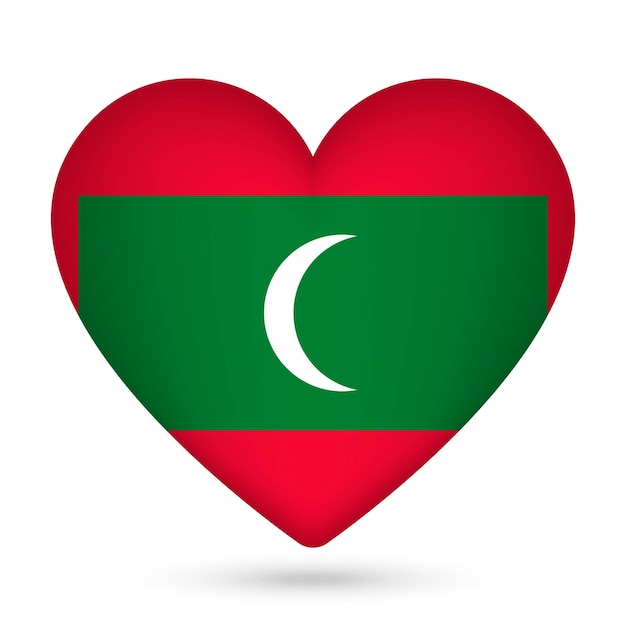 Maldiven vlag in hartvorm Vector illustratie