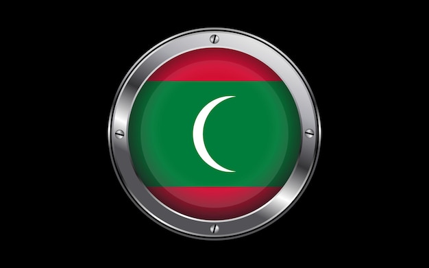 Vector maldives flag in 3d vector