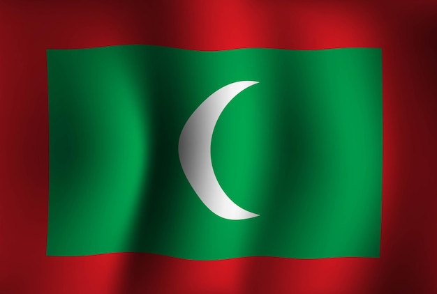 Maldives Flag Background Waving 3D National Banner Wallpaper