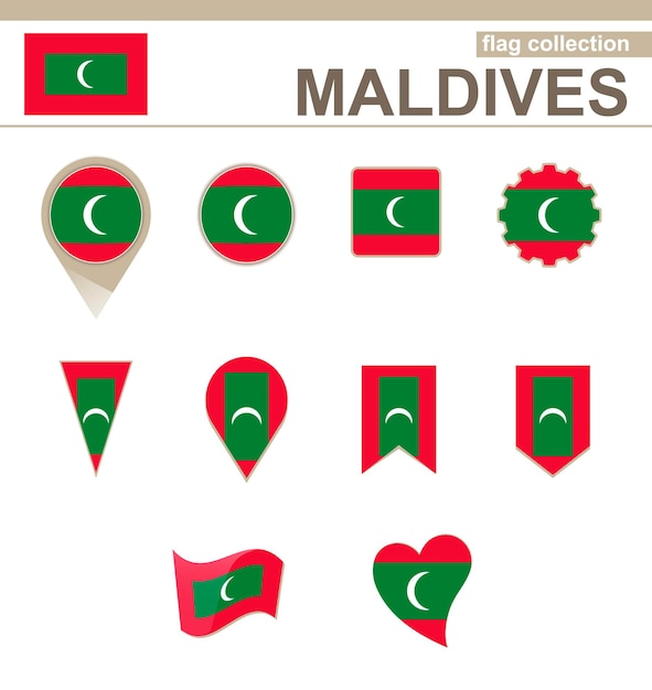 モルディブの国旗コレクション、12バージョン