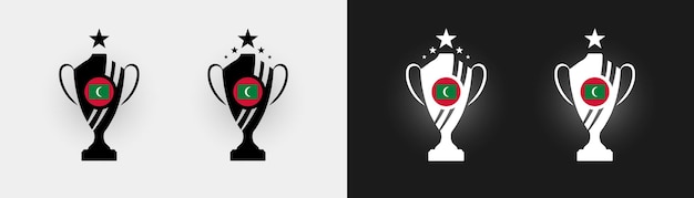 Maldives flag trophy vector illustration