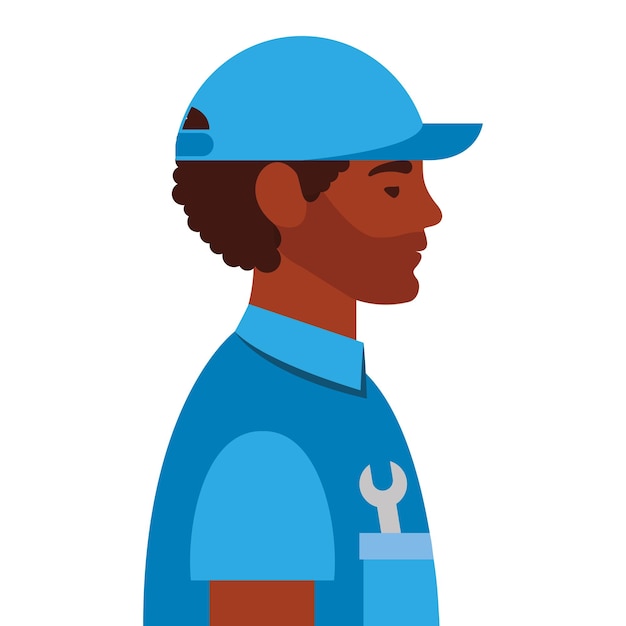 Male afro mechanic vector