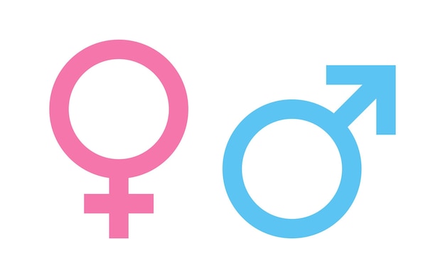 ベクトル 男性と女性の性別記号