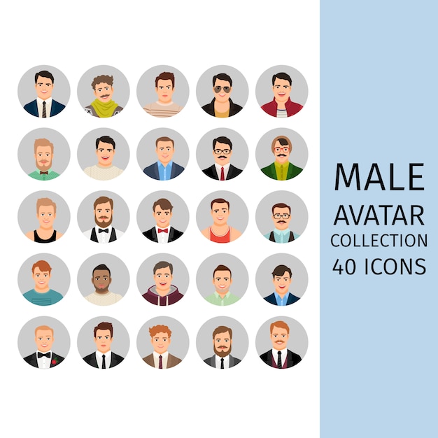 Male avatar collection set 