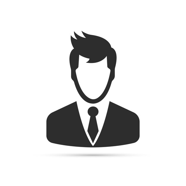 Вектор Мужской аватар пользователя символ мужчины в деловом костюме