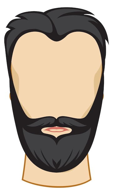 Vector male beard and mustaches style haircut color icon
