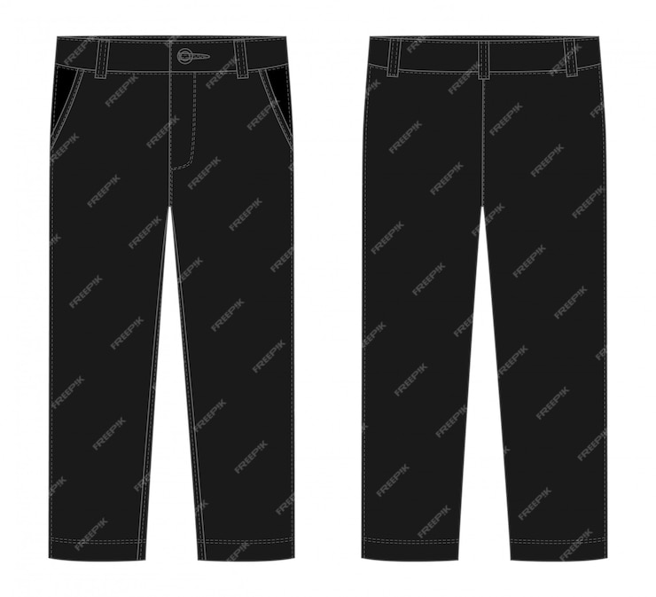 Premium Vector | Male black pants template