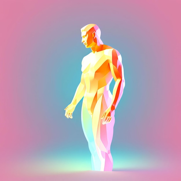 Male body 3d render illustratie