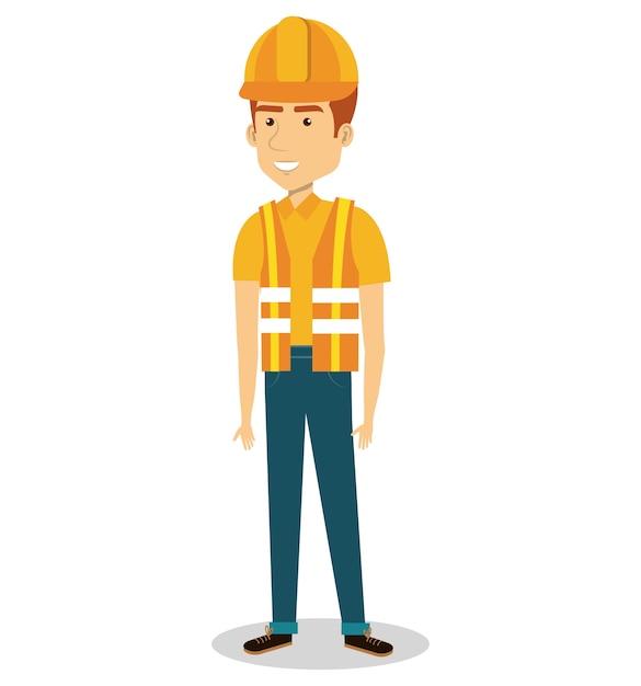 Vector male builder avatar character