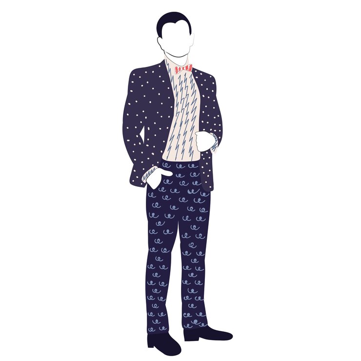 Vector male businessman doodle sketch outline isolated vector