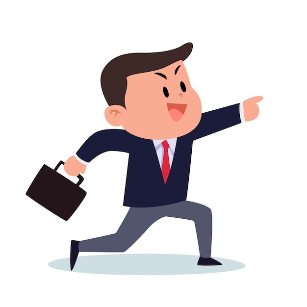 Vector a male businessman in a suit holding a bag