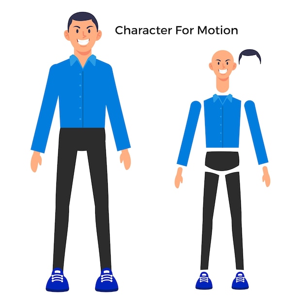 Male cartoon character for motion design