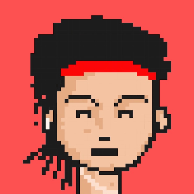 Vector male character design with pixel style