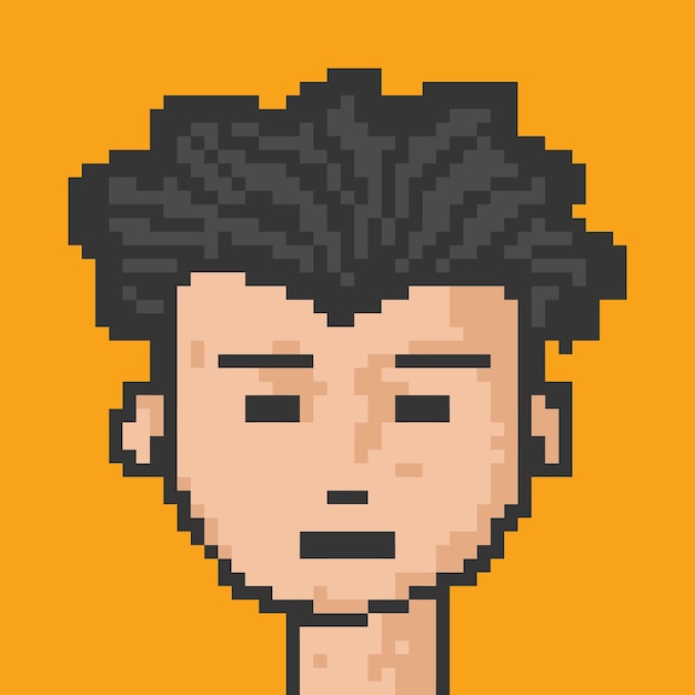 Design del personaggio maschile con stile pixel