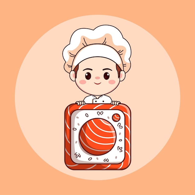 male chef with sushi instagram shape