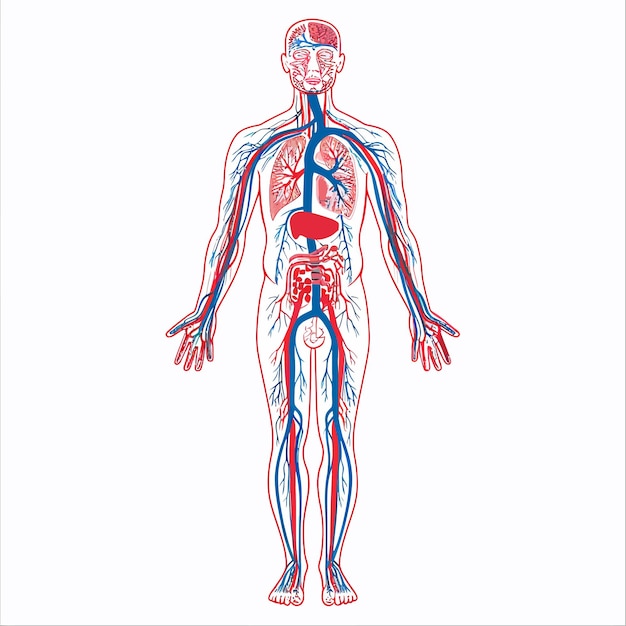 Vector male_circulatory_system_vector