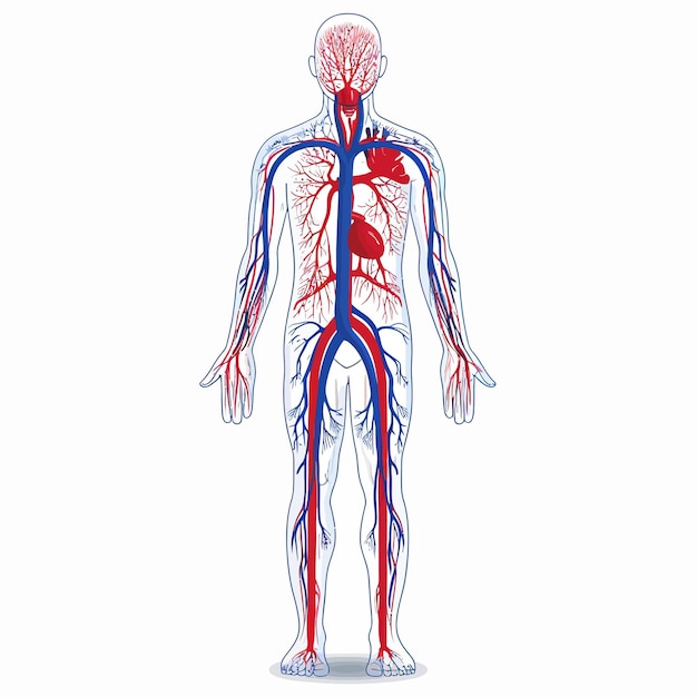 Vector male_circulatory_system_vector