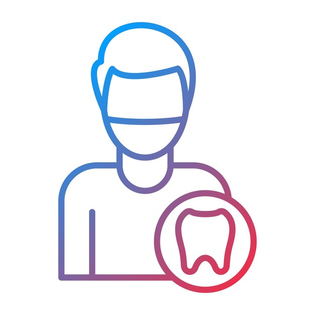 벡터 남성 치과의사 아이콘 터 이미지 치과 치료에 사용할 수 있습니다.