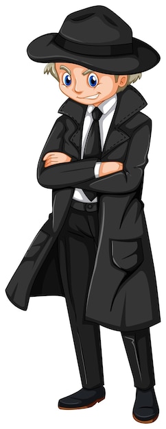 Детектив-мужчина в черном пальто