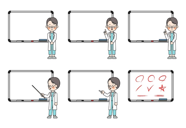 A male doctor who teaches on a whiteboard