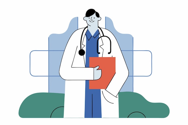 Врач с стетоскопом в медицинской форме Концепция медицинской помощи