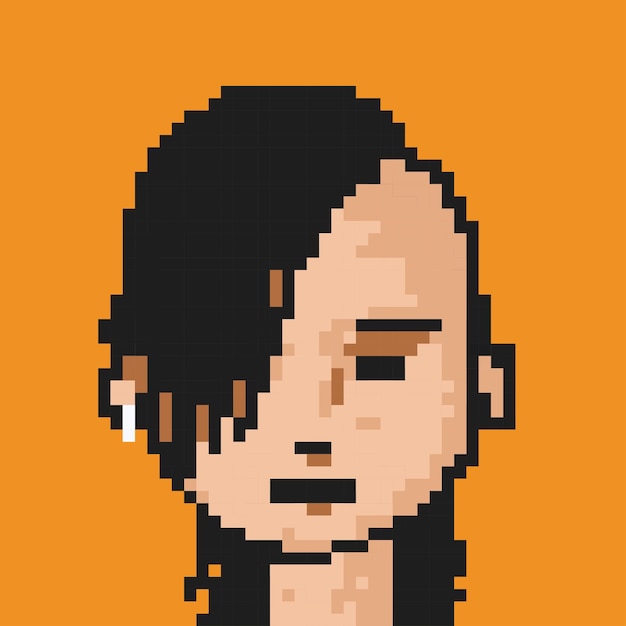 Male face character pixel design