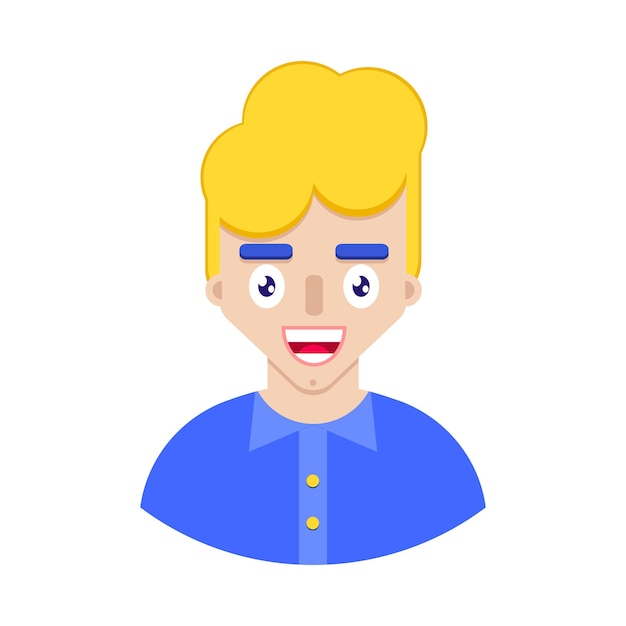 Male face in flat style