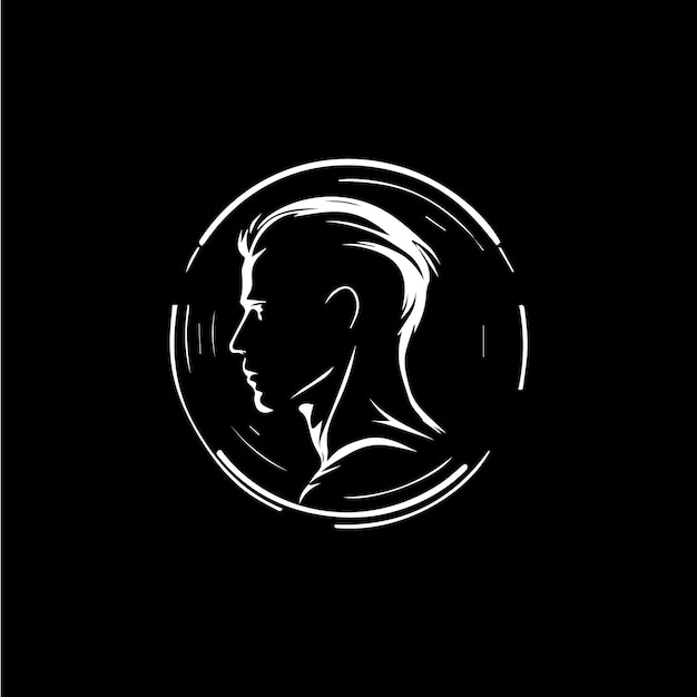 Male face icon User avatar person Man head profile logo template for fashion and modern industry Simple linear icon Vector illustration