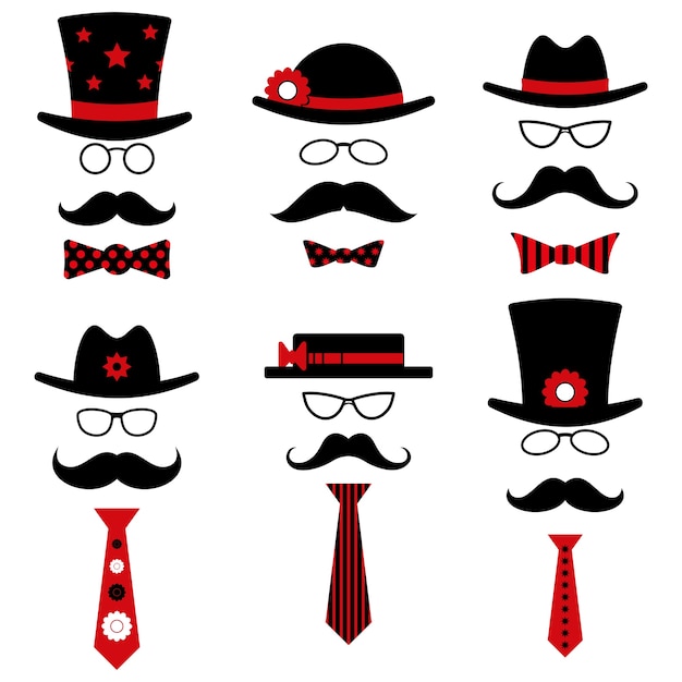 Male fashion entertainment event glasses hat mustache