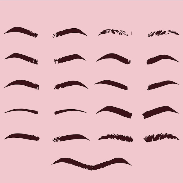 Male and female eyebrows of different shapes