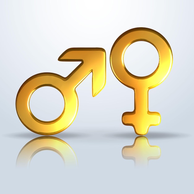 Vettore simbolo di genere maschile e femminile.